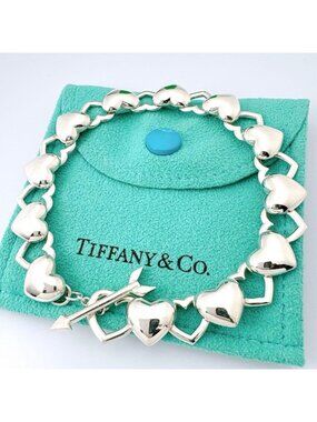 Tiffany & Co Vintage Heart Arrow Toggle Bracelet Silver